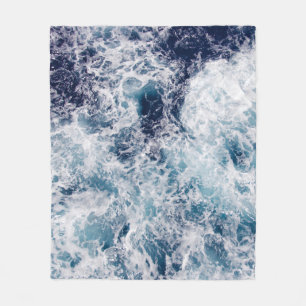 Blue Ocean Waves Fleece, Throw & Sherpa Blankets Fleece Deken