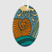 Blue Ocean Waves Nautilus Seashell Motif Nouveau (devant)