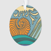 Blue Ocean Waves Nautilus Seashell Motif Nouveau (devant)
