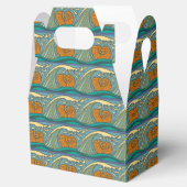 Blue Ocean Waves Nautilus Seashell Patroon Nouveau Bedankdoosjes (Geopend)