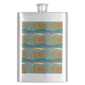 Blue Ocean Waves Nautilus Seashell Patroon Nouveau Flacon (Voorkant)