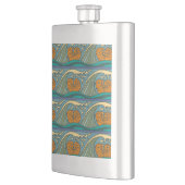 Blue Ocean Waves Nautilus Seashell Patroon Nouveau Flacon (Links)