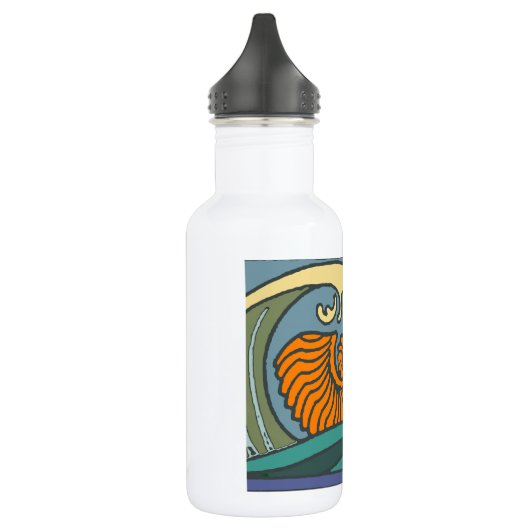 Blue Ocean Waves Nautilus Seashell Patroon Nouveau Waterfles (Links)