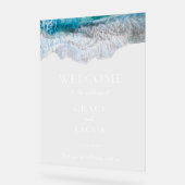 Blue Ocean Waves Plage tropicale Mariage Bienvenue (Angle)