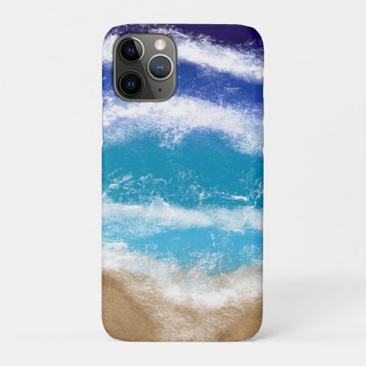 Blue Ocean Waves Sandy Beach Beach Case-Mate iPhone Case (Achterkant)