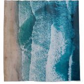 Blue Ocean Waves Sandy Beach Douchegordijn (Voorkant)