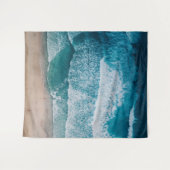 Blue Ocean Waves Sandy Beach Wandkleed (Voorkant (horizontaal))
