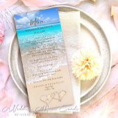 Blue Ocean Waves Tropical Beach Menu Card