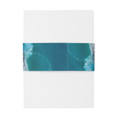 Blue Ocean Waves Tropical Beach Monogram Huwelijk Uitnodigingen Wikkel (Achterkant Voorbeeld)