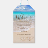 Blue Ocean Waves Tropical Beach Wedding Favoriet T Cadeaulabel (Voorkant)