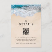 Blue Ocean Waves Tropical Beach Wedding Informatiekaartje (Voorkant)