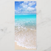 Blue Ocean Waves Tropical Beach Wedding Menu Kaart (Achterkant)