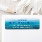 Blue Ocean Waves Wedding Return Address Labels (Insitu)