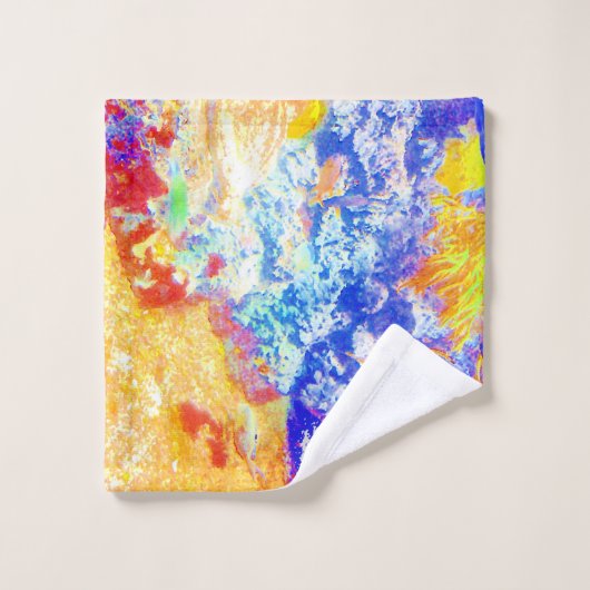 Blue Ocean Waves Whimsical Marine Art Abstrait Amu (Gant de toilette)