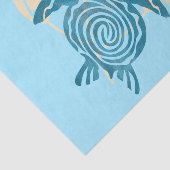 Blue Ocean Zee Turtle Digital Design Tissuepapier (Detail)