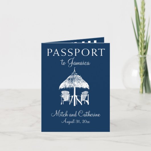 Blue Ocho Rios Jamaïque Passeport Faire-part de ma (Devant)