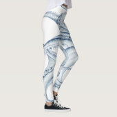 Blue Octopus Cephalopod Kraken Ink Leggings (Rechts)