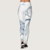 Blue Octopus Cephalopod Kraken Ink Leggings (Achterkant)