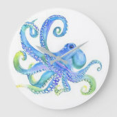 "Blue Octopus" Grote Klok (Voorkant)