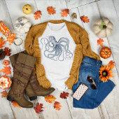 Blue Octopus Illustration T-Shirt