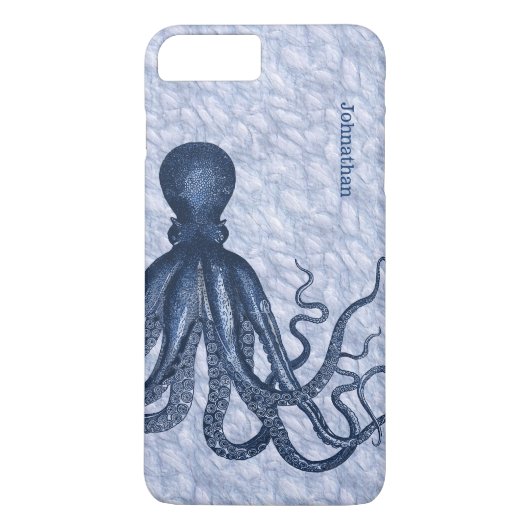 Blue Octopus iPhone 7 Plus Coque (Dos)