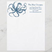Blue Octopus Letterhead Persoonlijk Briefhoofd (Voorkant)