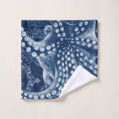 Blue Octopus  Map Chic Bad Handdoek (Wasdoekje)