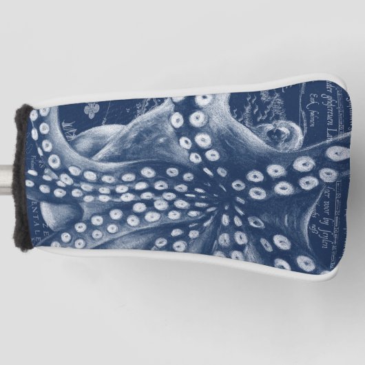 Blue Octopus  Map Chic Golfheadcover (Voorkant)