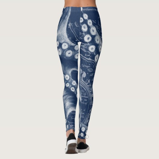 Blue Octopus  Map Chic Leggings (Achterkant)