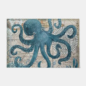 Blue Octopus  Map Compass Mat (Voorkant)