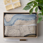 Blue Octopus Map Compass Nautical Tissuepapier (Geschenk)