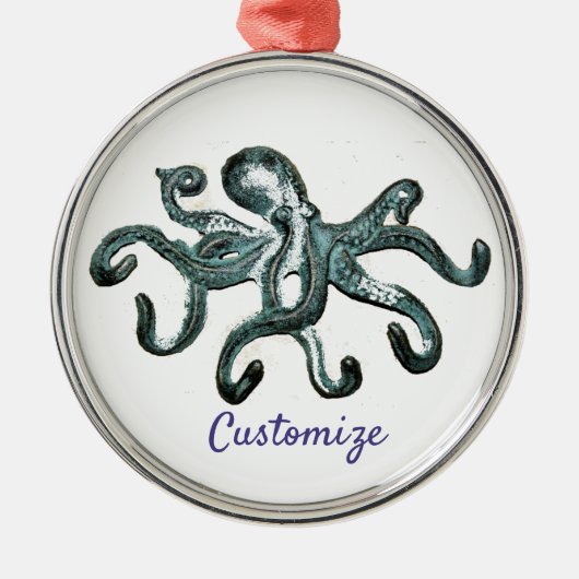 Blue Octopus Thunder_Cove Metalen Ornament (Voorkant)