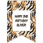 Blue Oerwoud Safari Animals Pattern Birthday Foto Vlaggetjes (Eerste vlag)