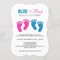 Blue of Pink Foot Prints Gender Reveal Party