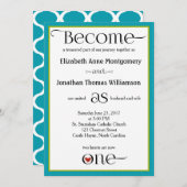 Blue Ogee Christian Faire-part de mariage (Devant / Derrière)