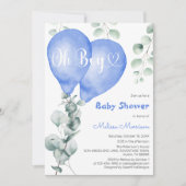 Blue Oh Boy Baby shower Kaart (Voorkant)