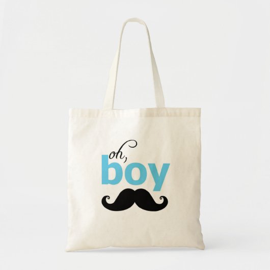 Blue Oh Boy Mustache Canvas tas (Voorkant)