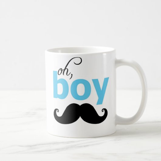 Blue Oh Boy Mustache Statement Mok (Rechts)