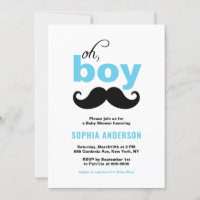 Blue Oh het is een Baby shower-uitnodiging van Boy