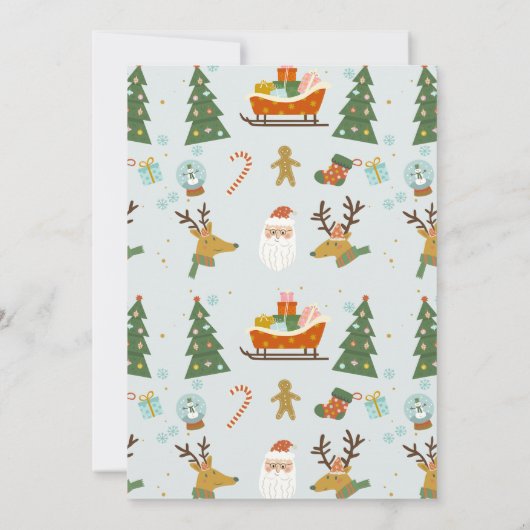 Blue Oh Wat een leuke kerst 1e verjaardag uitnodig Kaart (Achterkant)