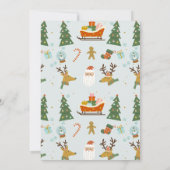 Blue Oh What Fun Noël 1er anniversaire Invitation (Dos)