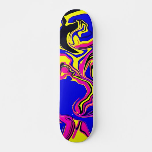 Blue Oil Spill Psychedelic Skateboard (Voorkant)