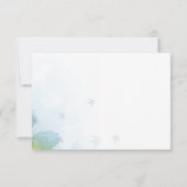 Blue olive vert feuillage oiseaux mariage carte RS (Dos)