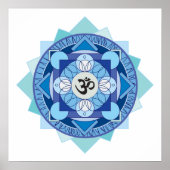 Blue OM Mandala Poster (Voorkant)