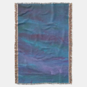 Blue-Ombre Abstract Turquoise Blauwgroen Violet Deken