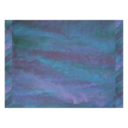 Blue Ombre Abstract | Turquoise Blauwgroen Violet Tafelkleed (Voorkant (Horizontaal))