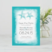 Blue Ombre Beach Sla de datumkaarten op Save The Date (Staand voorkant)