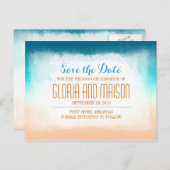 Blue ombre bewaart de datum briefkaarten (Voorkant / Achterkant)