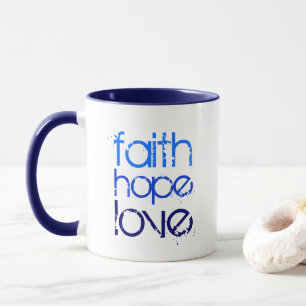Blue Ombre Distress Font Faith Hope and Love Mok