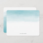 Blue Ombre Flat Note-kaarten Notitiekaartje (Voorkant / Achterkant)